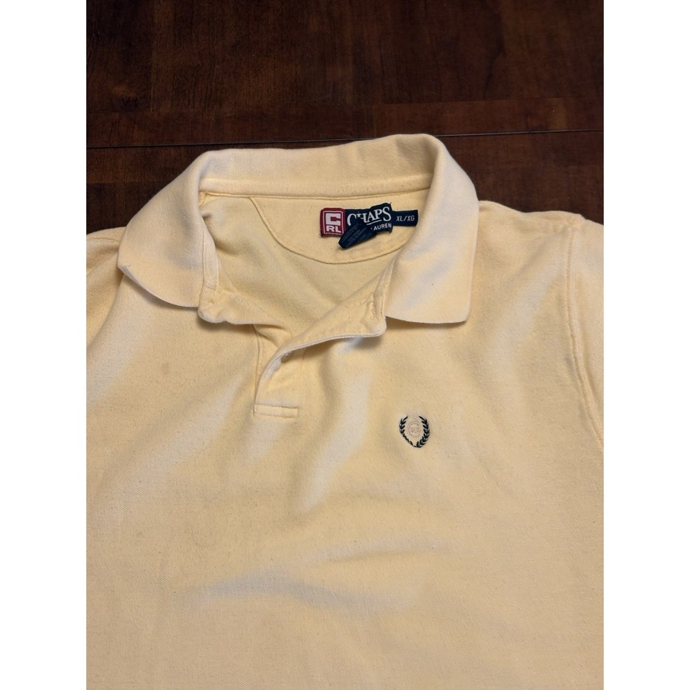 Chaps Ralph Lauren Yellow Polo Shirt Mens XL Cotton Classic Fit Casual